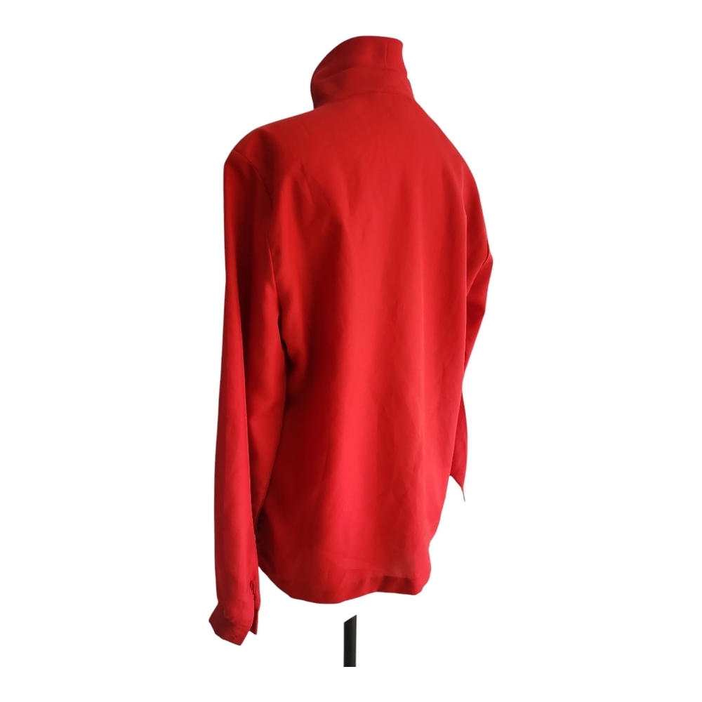 VTG Alicia Red Necktie Secretary Blouse Button-Up Long Sleeve Women’s 14 - Picture 6 of 12